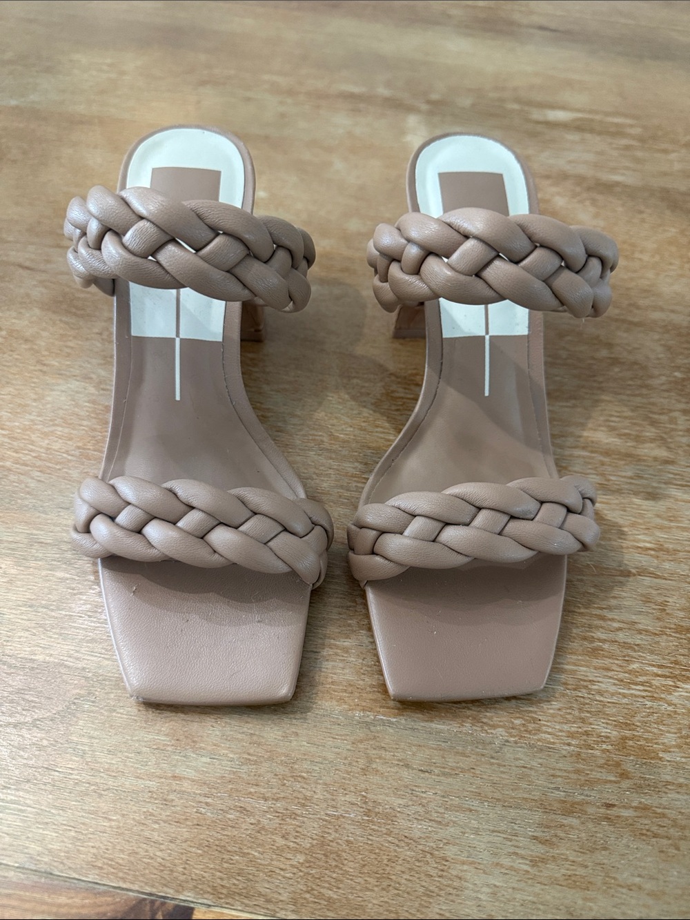 Dolce Vita Paily Braided Block Heel Sandals - Cafe Stella Sz 7.5